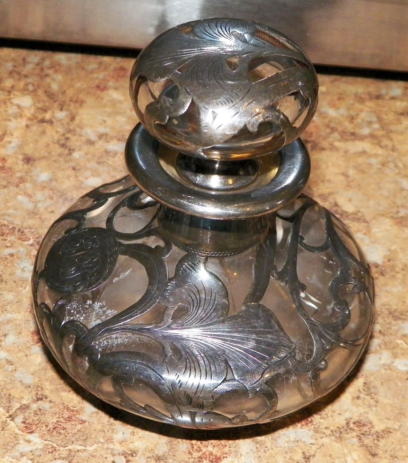 collectible glass and silver perfume ink bottle 2aa.JPG