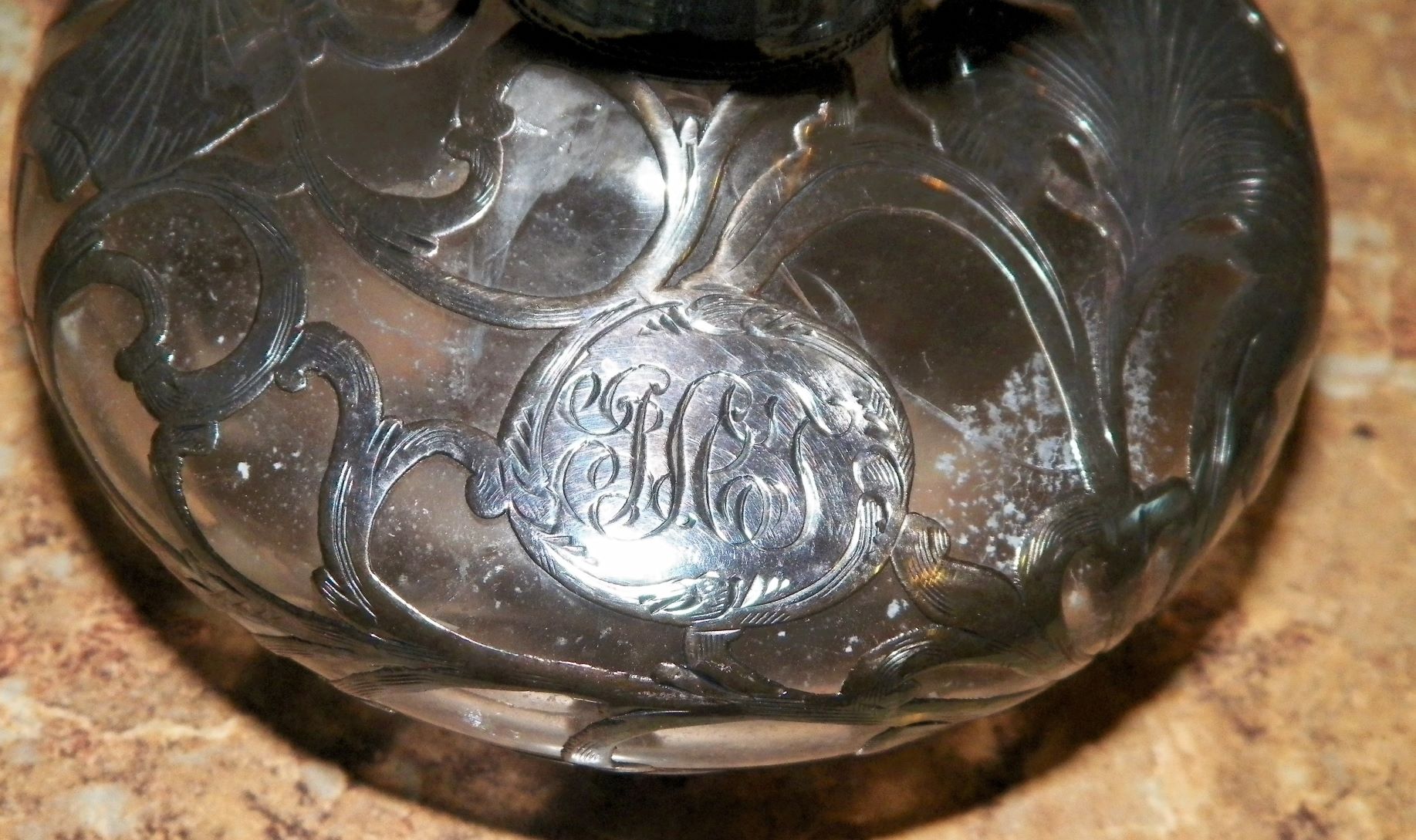 collectible glass and silver perfume ink bottle 3aa.JPG
