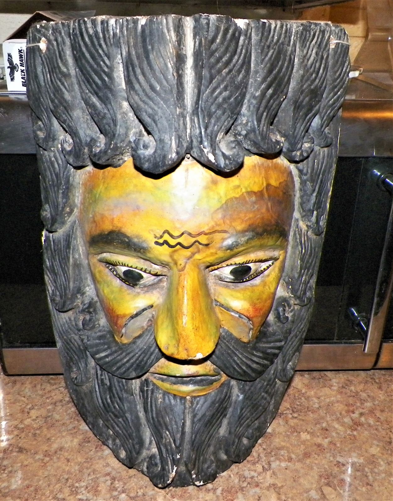 COLLECTIBLE MASK WOOD MEXICAN FESTIVAL MAN FACE 1.JPG