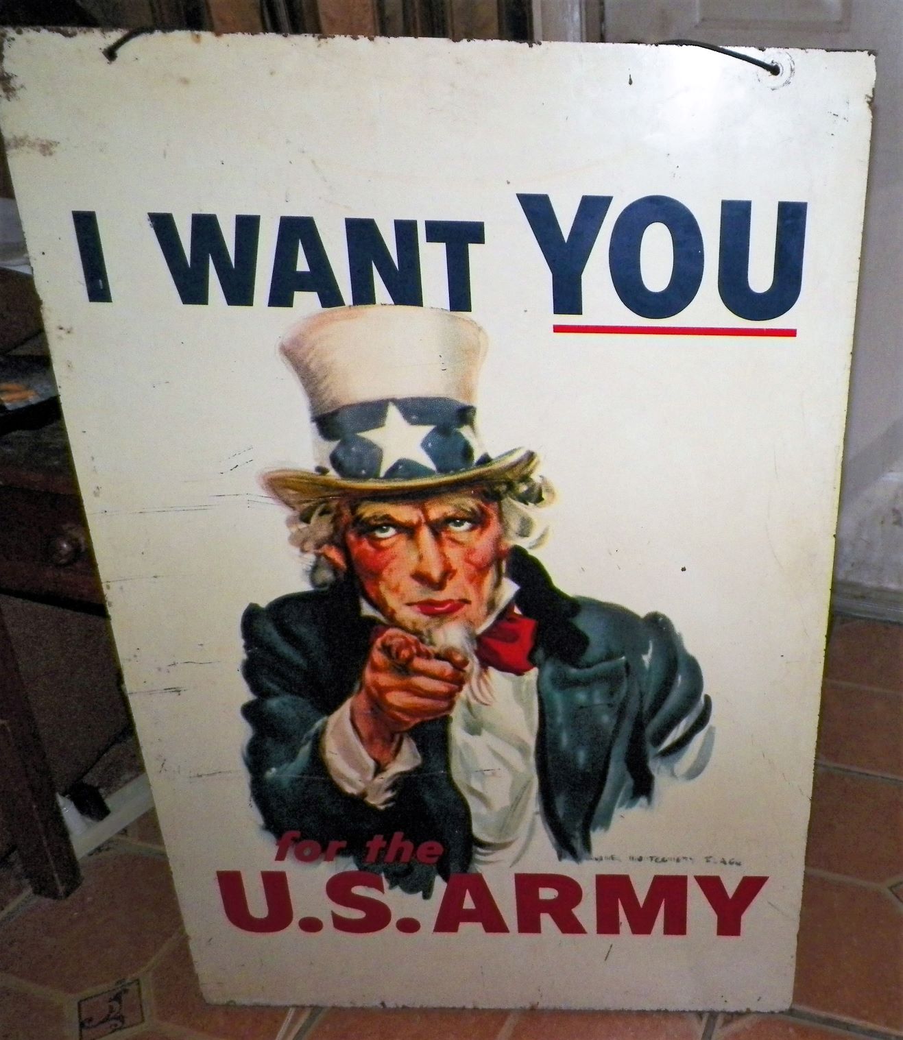 COLLECTIBLE SIGN UNCLE SAM I WANT YOU FOR US ARMY 2 SUDED METAL RECRUITMENT SIGN 1AAZZZ.JPG