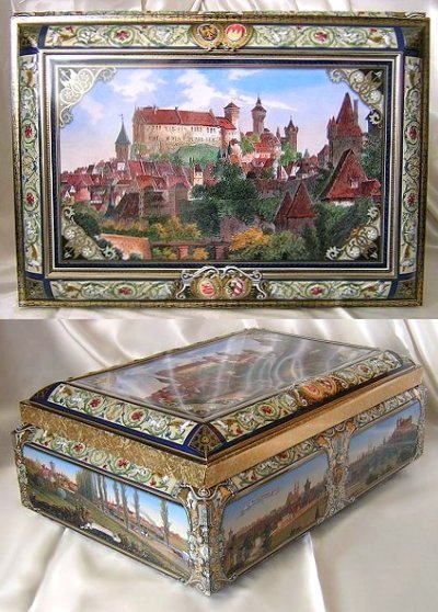 Cookie Tin Nuremburg Huge Chest Decorative Lebkuchen Schmidt Bisquit Box-a.jpg