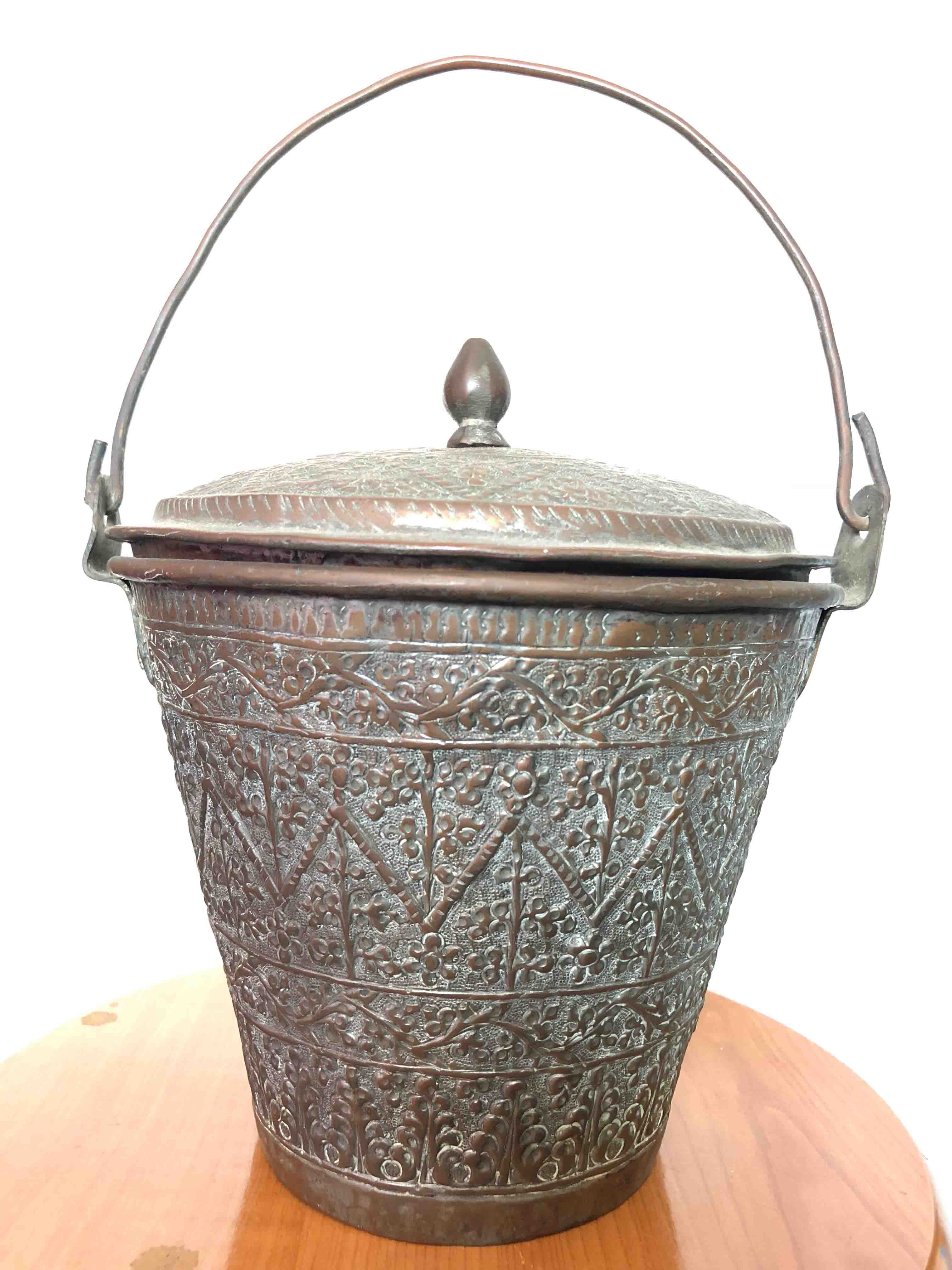 Copper - Floral Engraved Pail.JPG