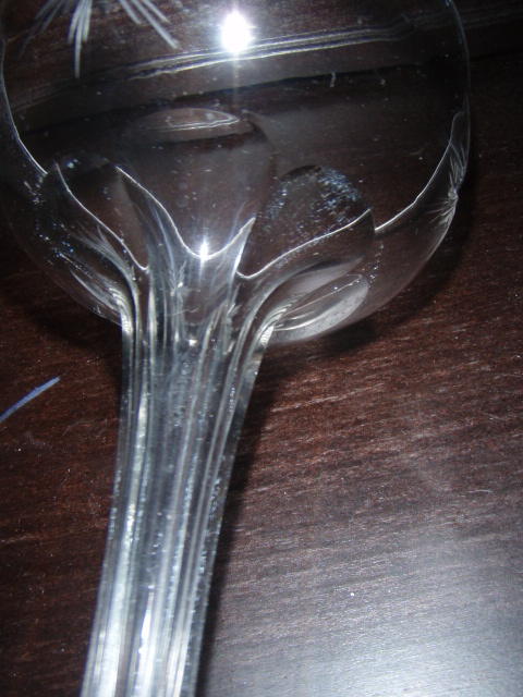 crystal clear glass hollow stem champagne goblet w cut stars 065.JPG
