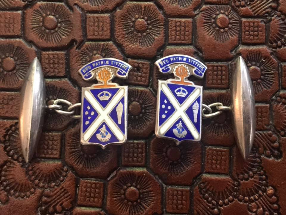 Sterling Silver School Cufflinks Antiques Board
