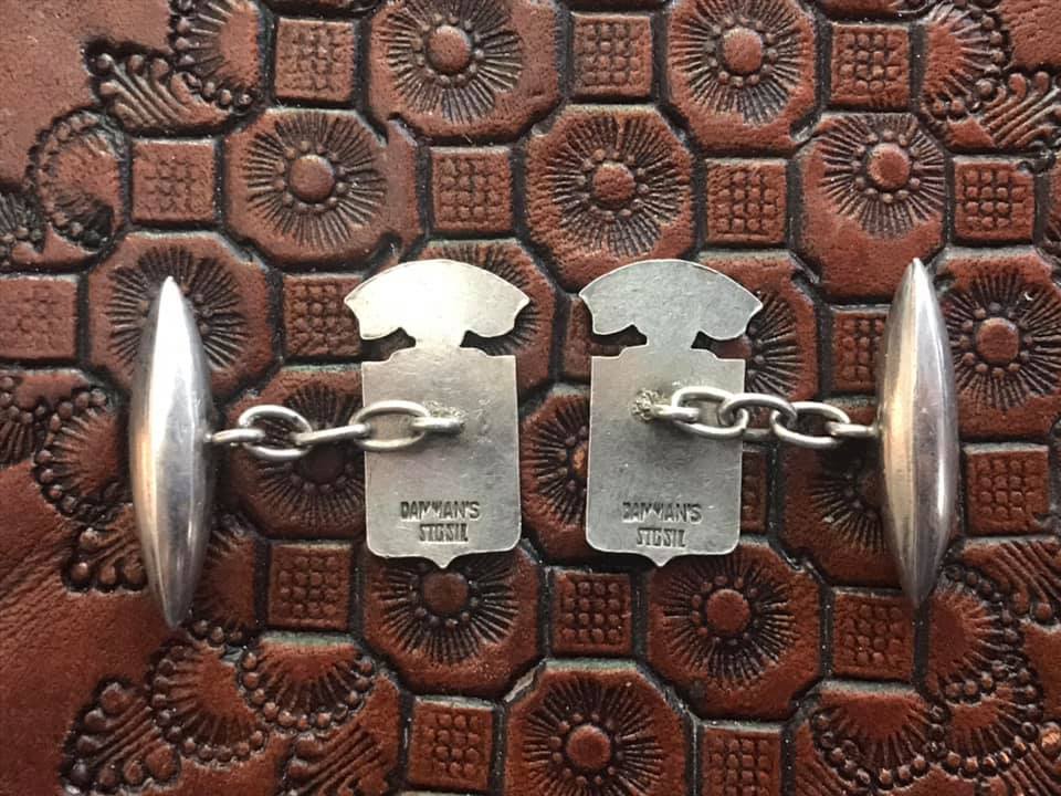 Sterling Silver School Cufflinks Antiques Board