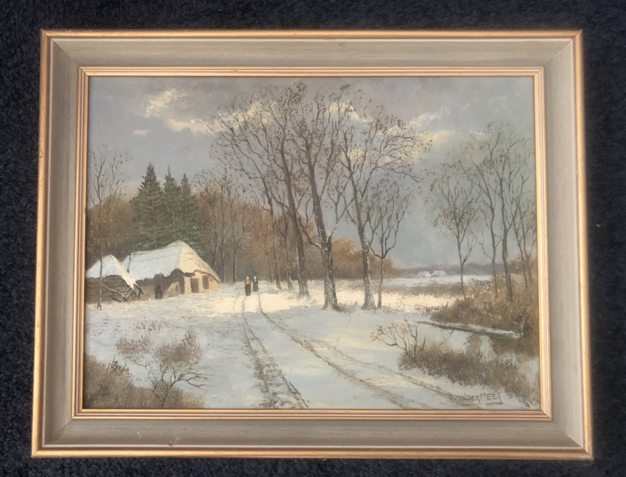 A.Van Der Meer oil painting Antiques Board