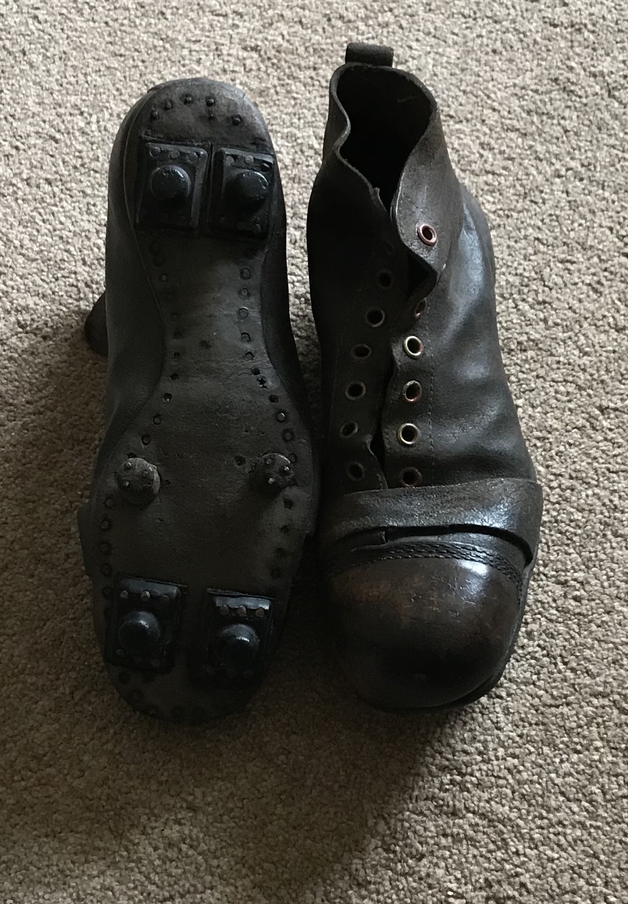 Old football boots Antiques Board