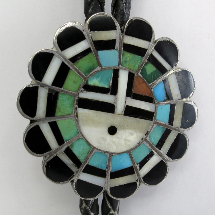 Sunface Gemstone Bolo Tie - Trying to ID artist 