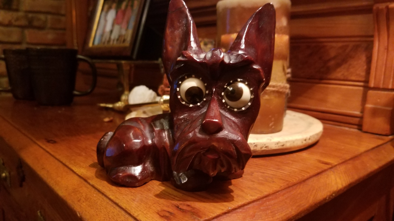 German Oswald Dog Clock Antiques Board