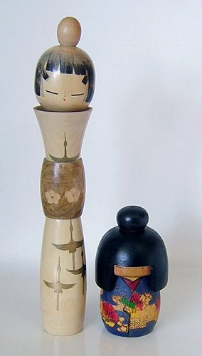 Doll Kokeshi Wooden Japan Pair Mutt & Jeff-a.jpg