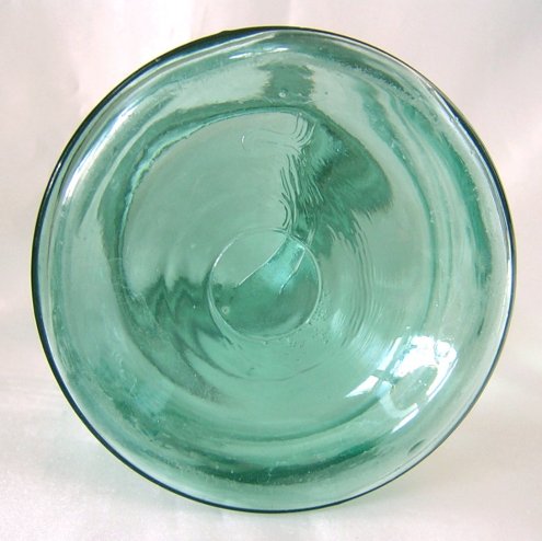 Dominion Aqua Blue-Green Glass Crown 1qt Fruit Canning Preserves Jar Bottle -b.jpg