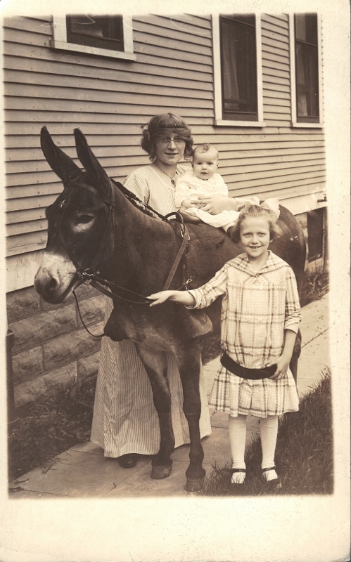 Donkey woman children rppc (499x800).jpg