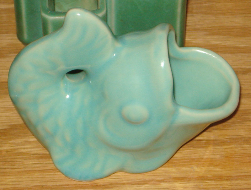 Pottery Fish Marked "USA" On Bottom Antiques Board