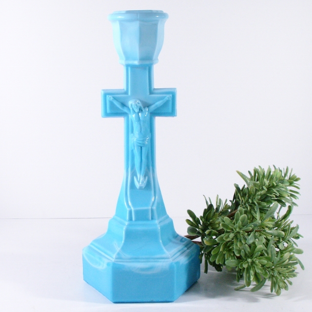 Glass Cross Candle Holder Antiques Board