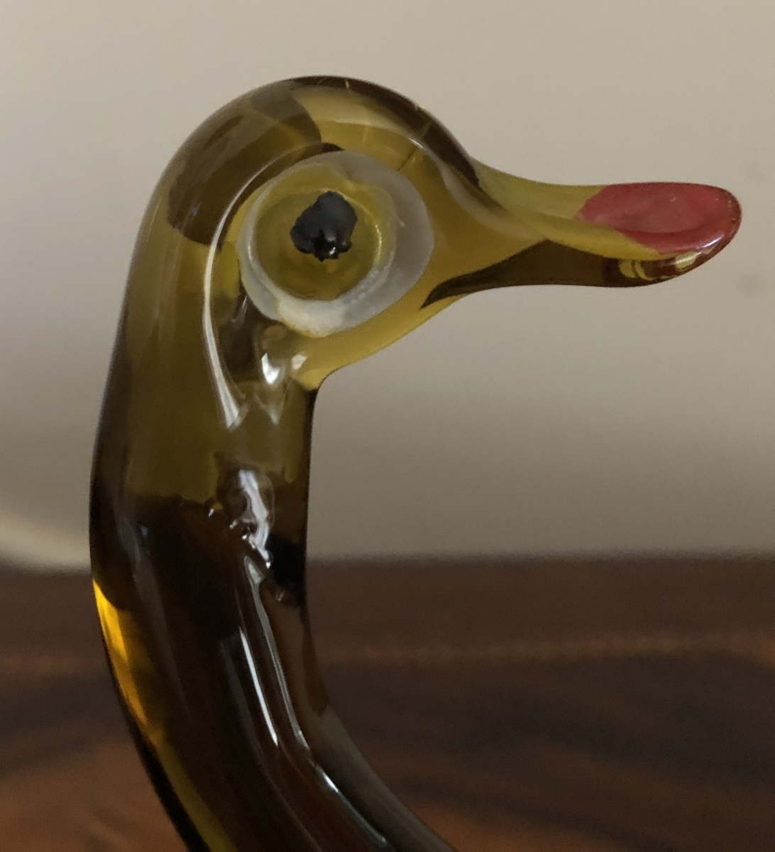 Bohemian? Italian? Art Glass Duck Bottle? Sprinkler? Antiques Board