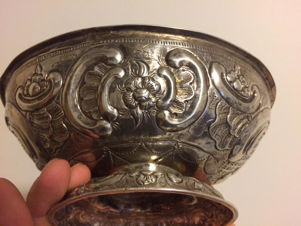 18th Century Dutch Silver Bowl Antiques Board