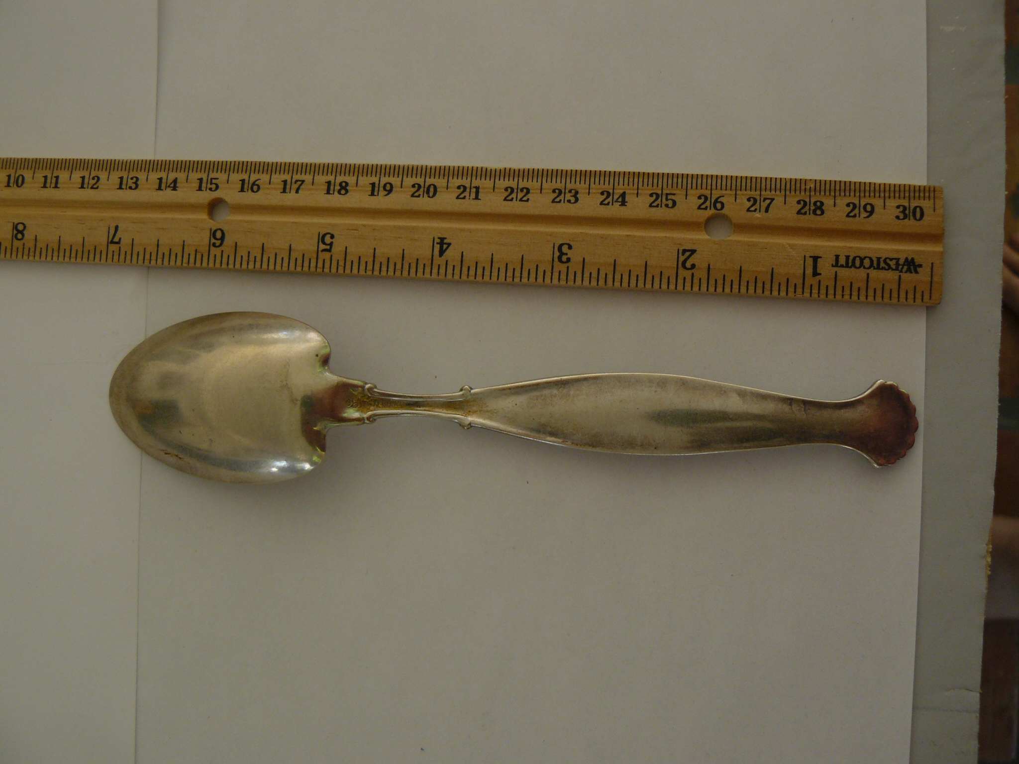 Silver ques 4 & 5, unusual server and ridged spoon. Makers? Thanks