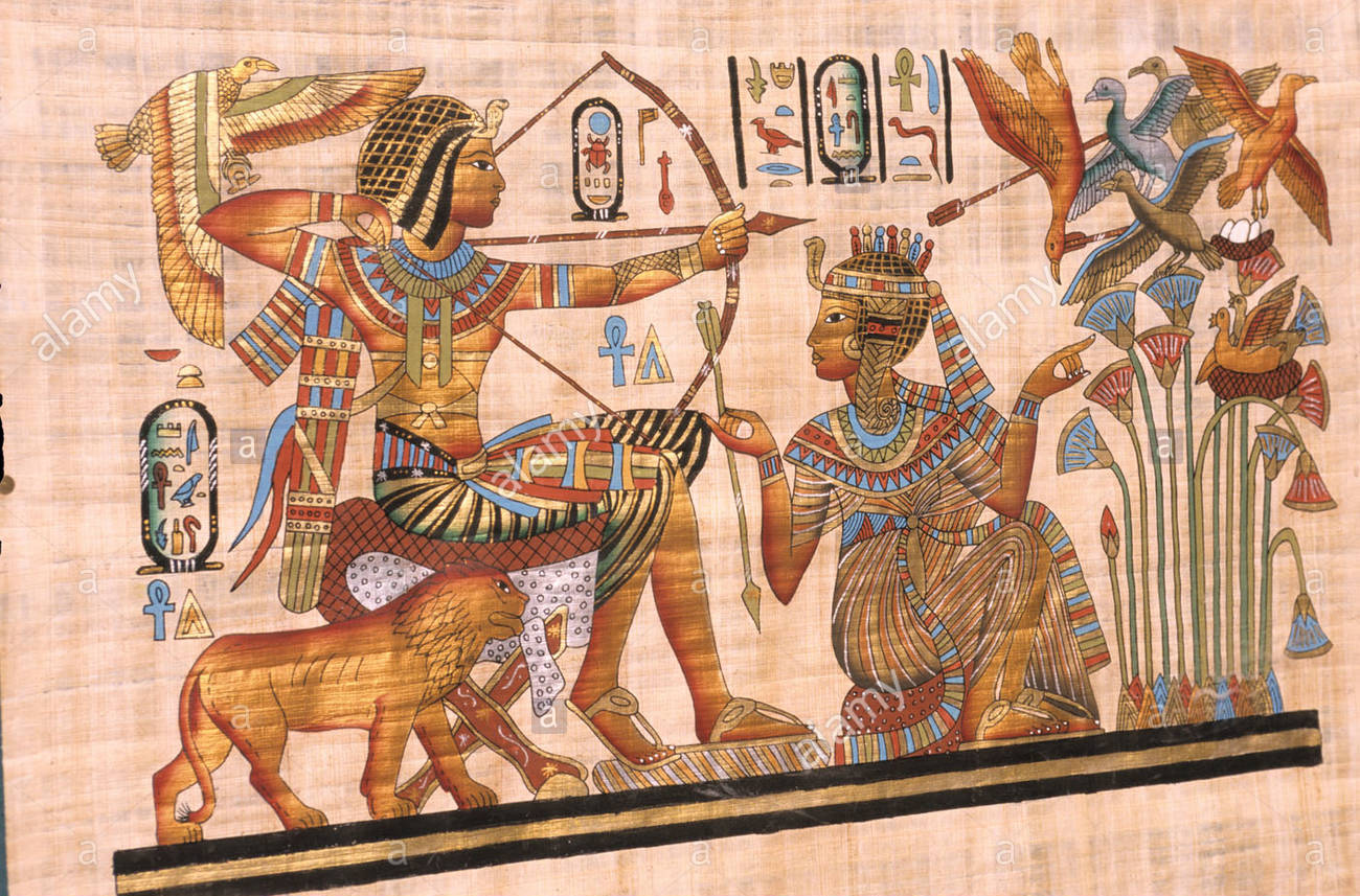 egypt-nile-valley-luxor-handicraft-painting-on-papyrus-C1ET67.jpg