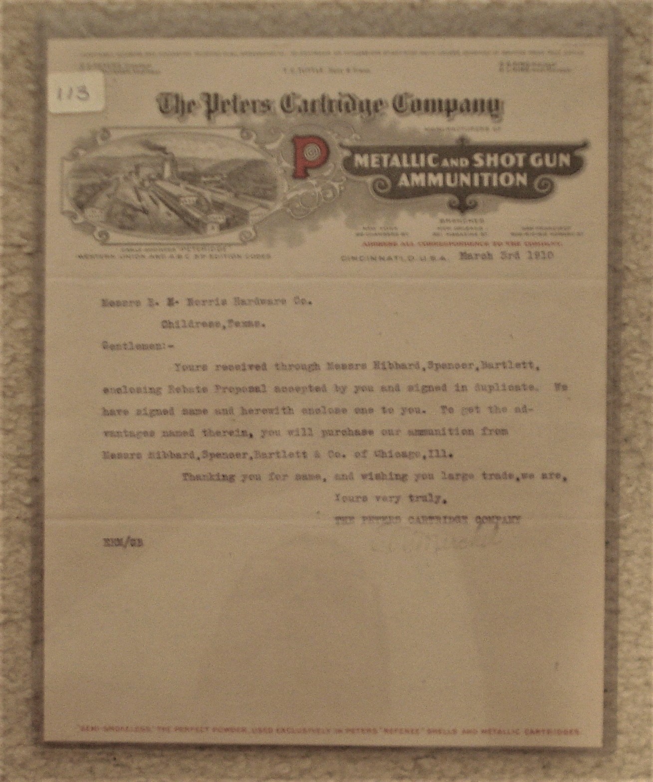 ephemera Letterhead Peters Cartridge Co Kings Mills Ohio.jpg