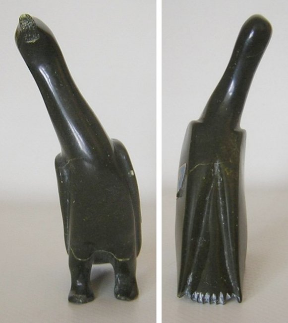 Eskimo Label Inuit Carved Soapstone Snow Goose Figurine Figure -e.jpg