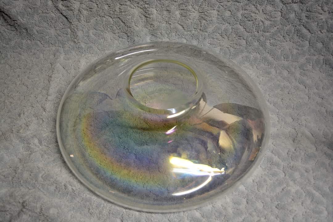 Iridescent concaved glass flying saucer shape Antiques Board