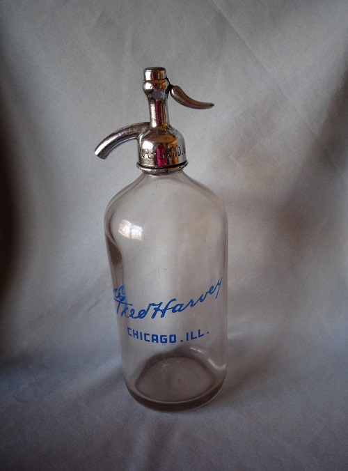 Fred Harvey Seltzer Bottle AurBrad Bev Dist. Antiques Board