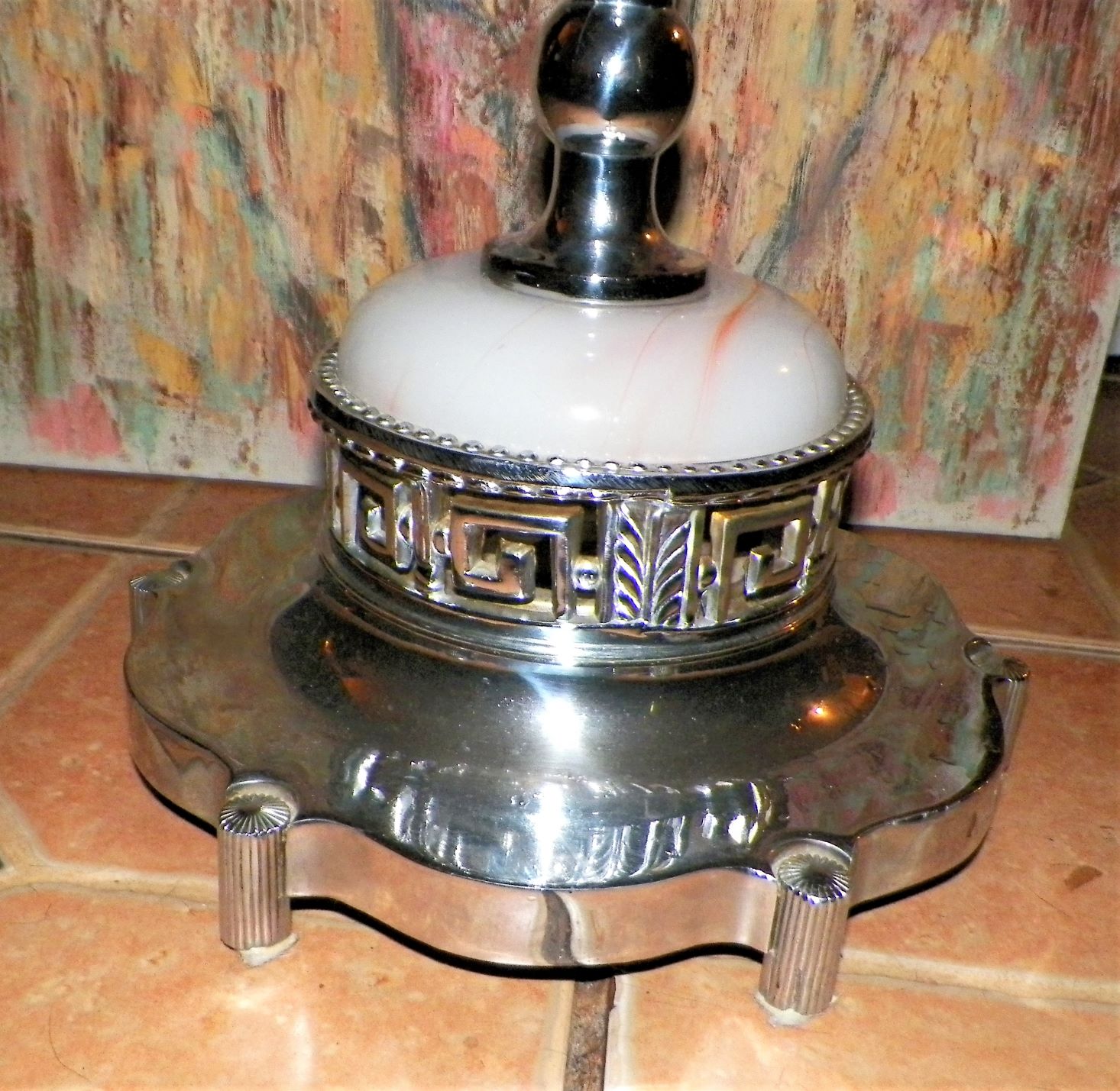 FURNITURE ASHTRAY CHROME STANDING FLOOR ASHTRAY DECO 3AA.JPG