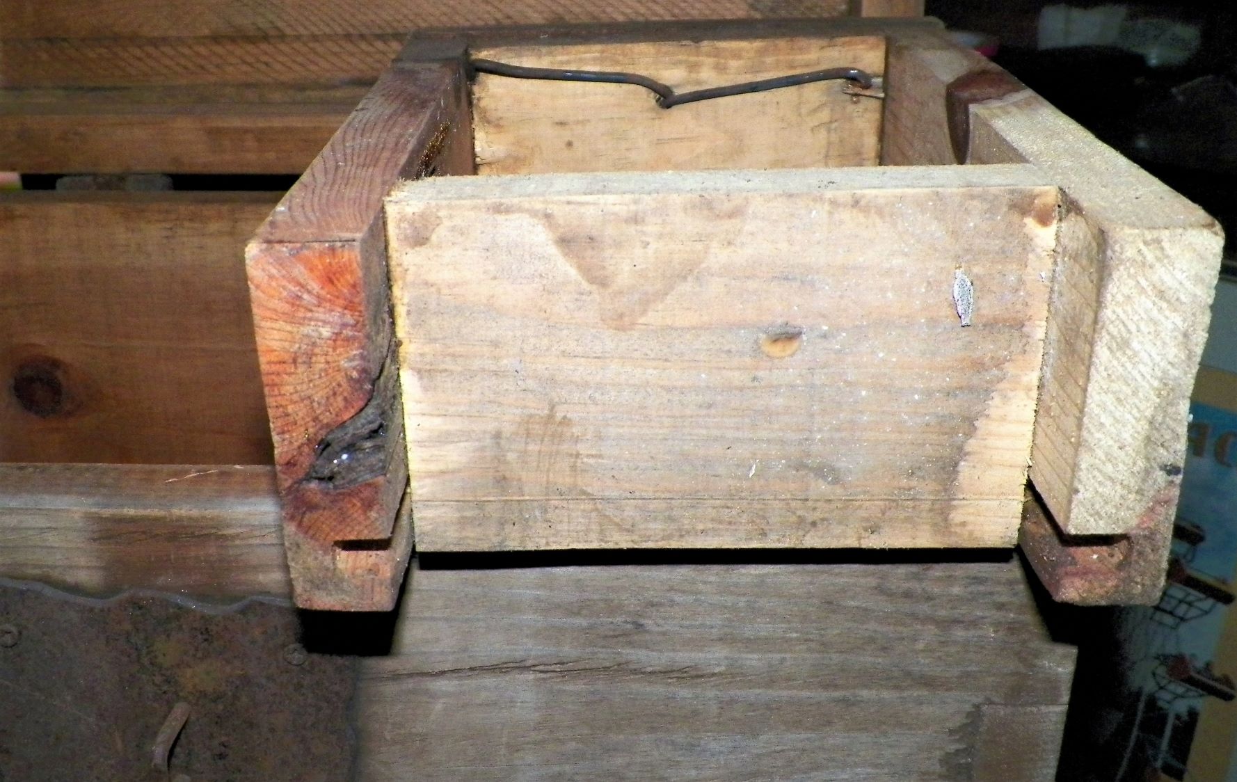 FURNITURE CHEST 2 STORY WOOD WROUGHT IRON 5CAA.JPG