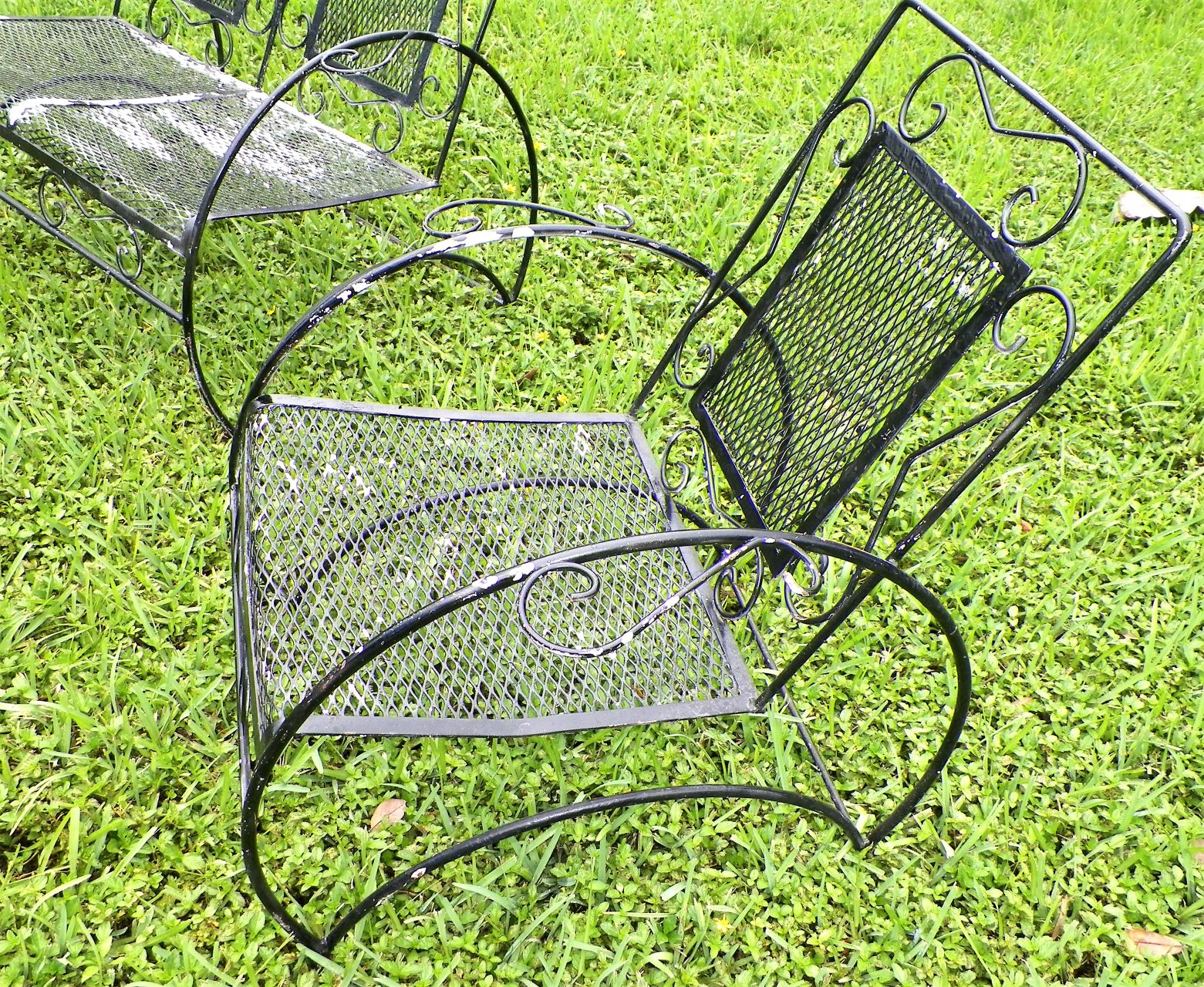 Very cool/unusual wrought iron patio set - Woodard? | Antiques Board
