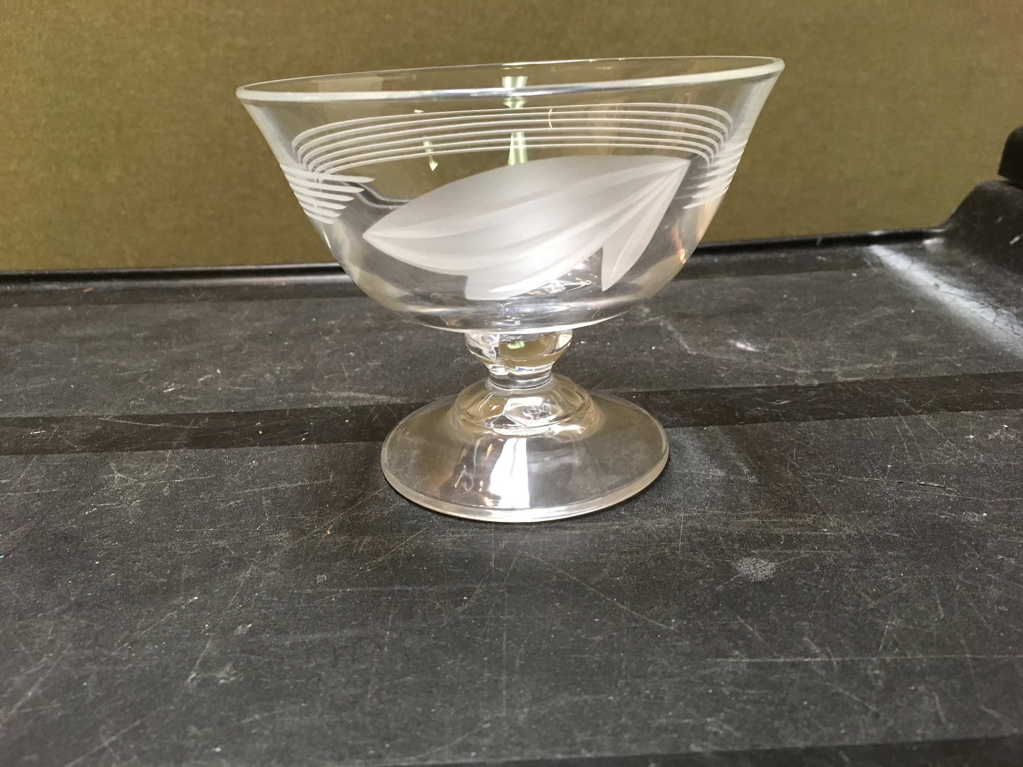 Etched dessert glasses Antiques Board