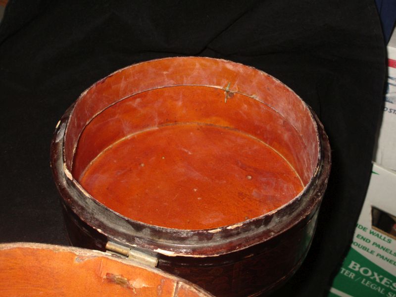 Chinese paper mache? hat box Antiques Board