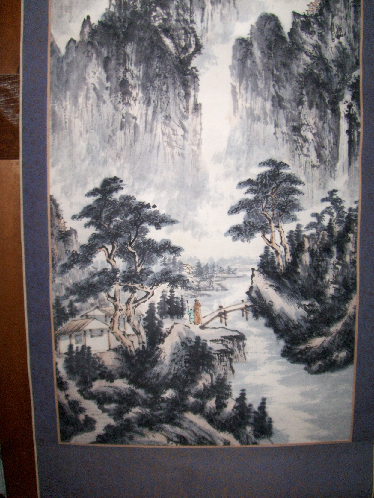 Vintage Chinese Scroll Painting Antiques Board