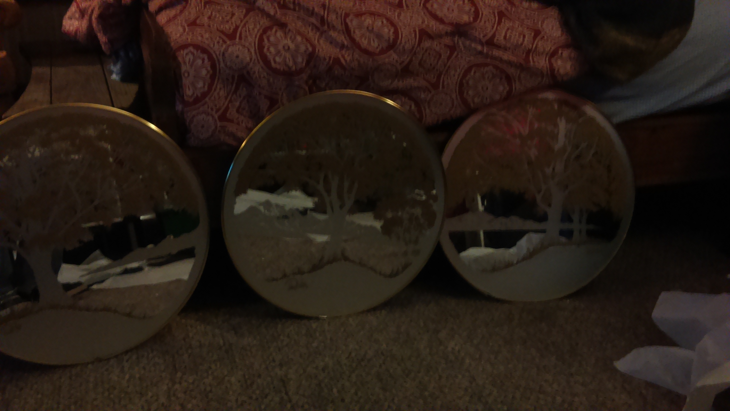 3 copper electroplated mirrors Antiques Board