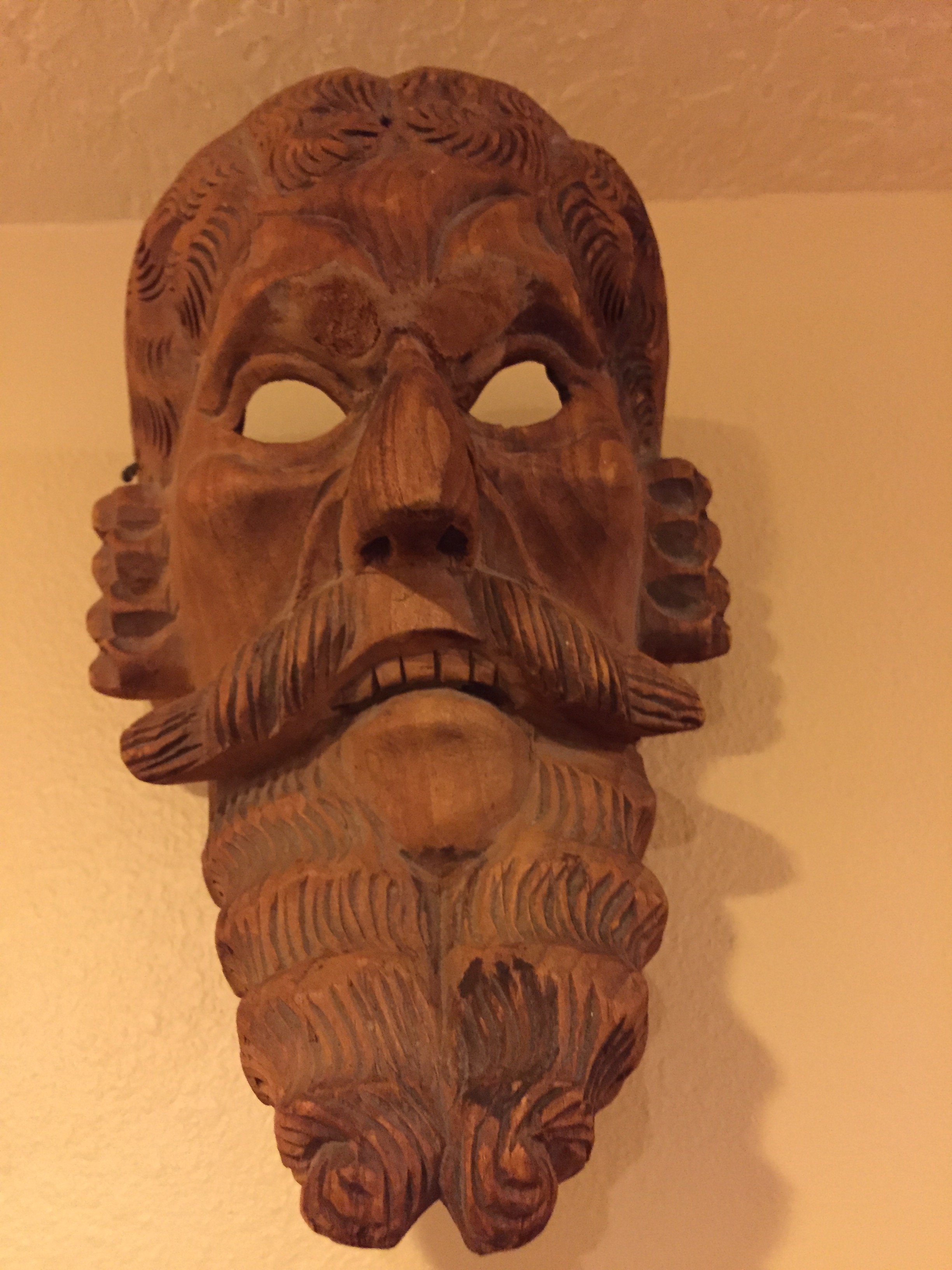 Wooden mask identification Antiques Board