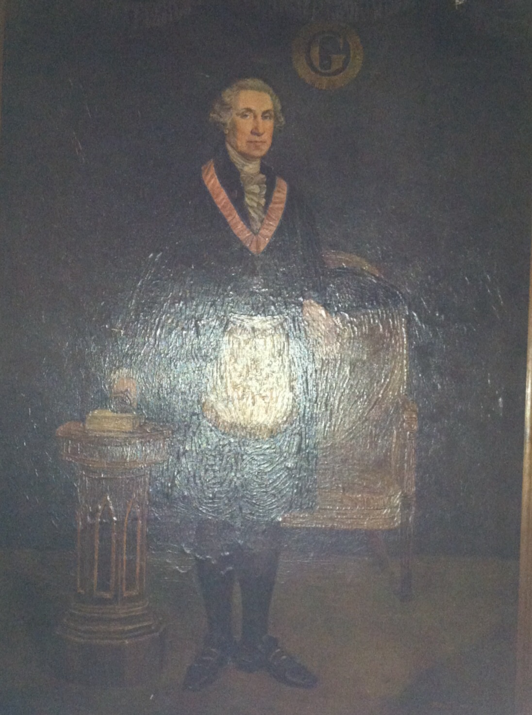 1932 Hattie E. Burdette Litho on Canvas Antiques Board