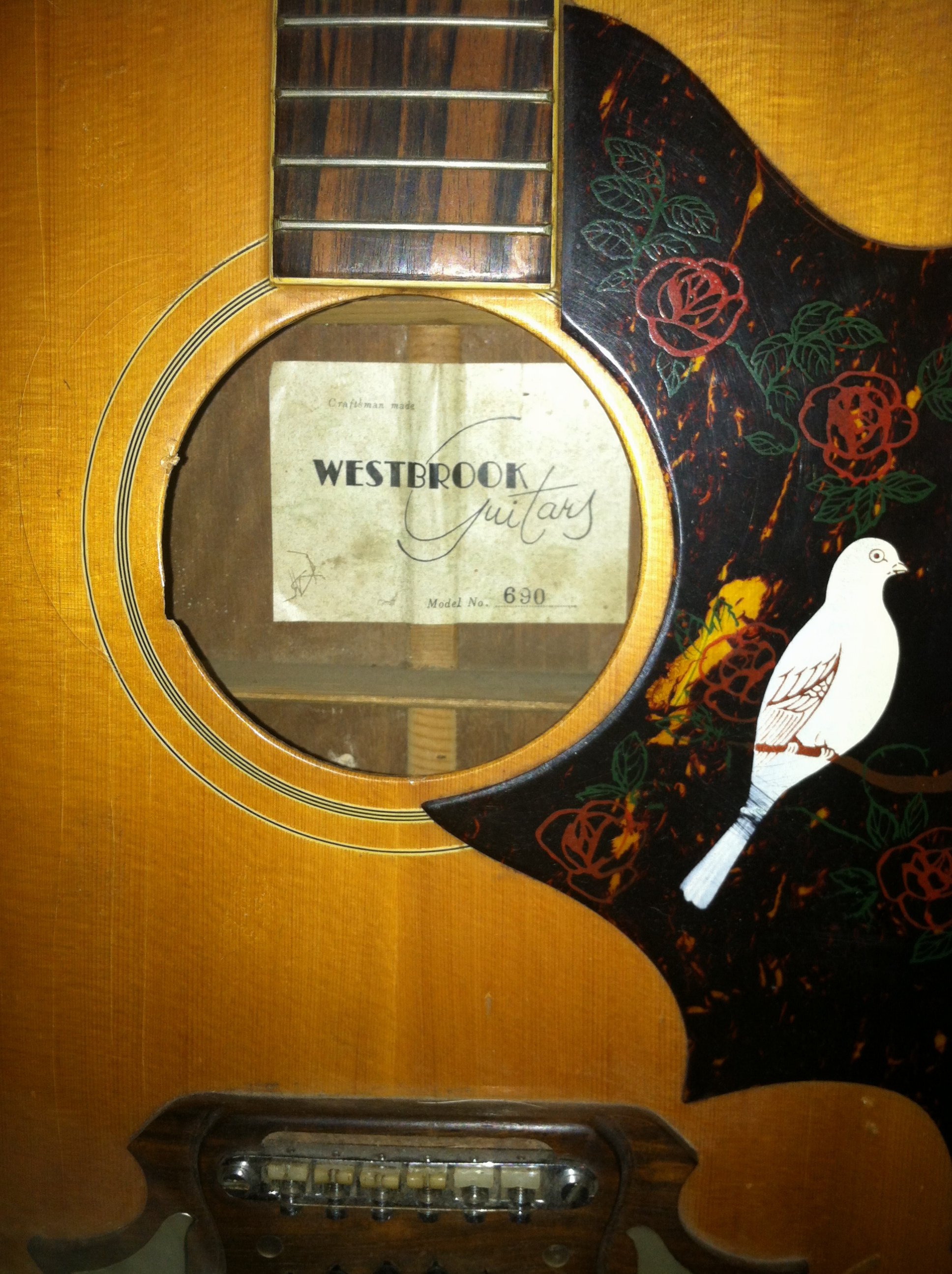 Westbrook Guitar but with Gibson Dove design. Antiques Board