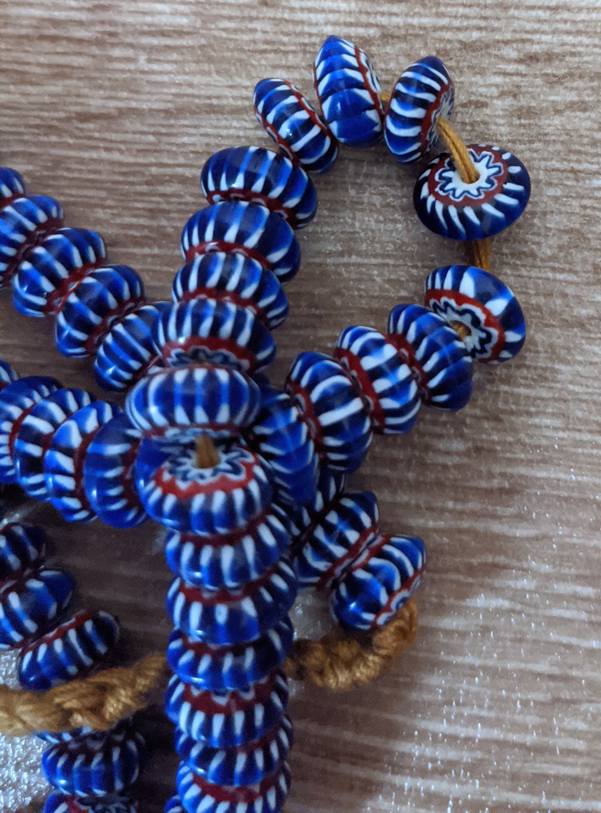 Glass cane bead necklace Antiques Board