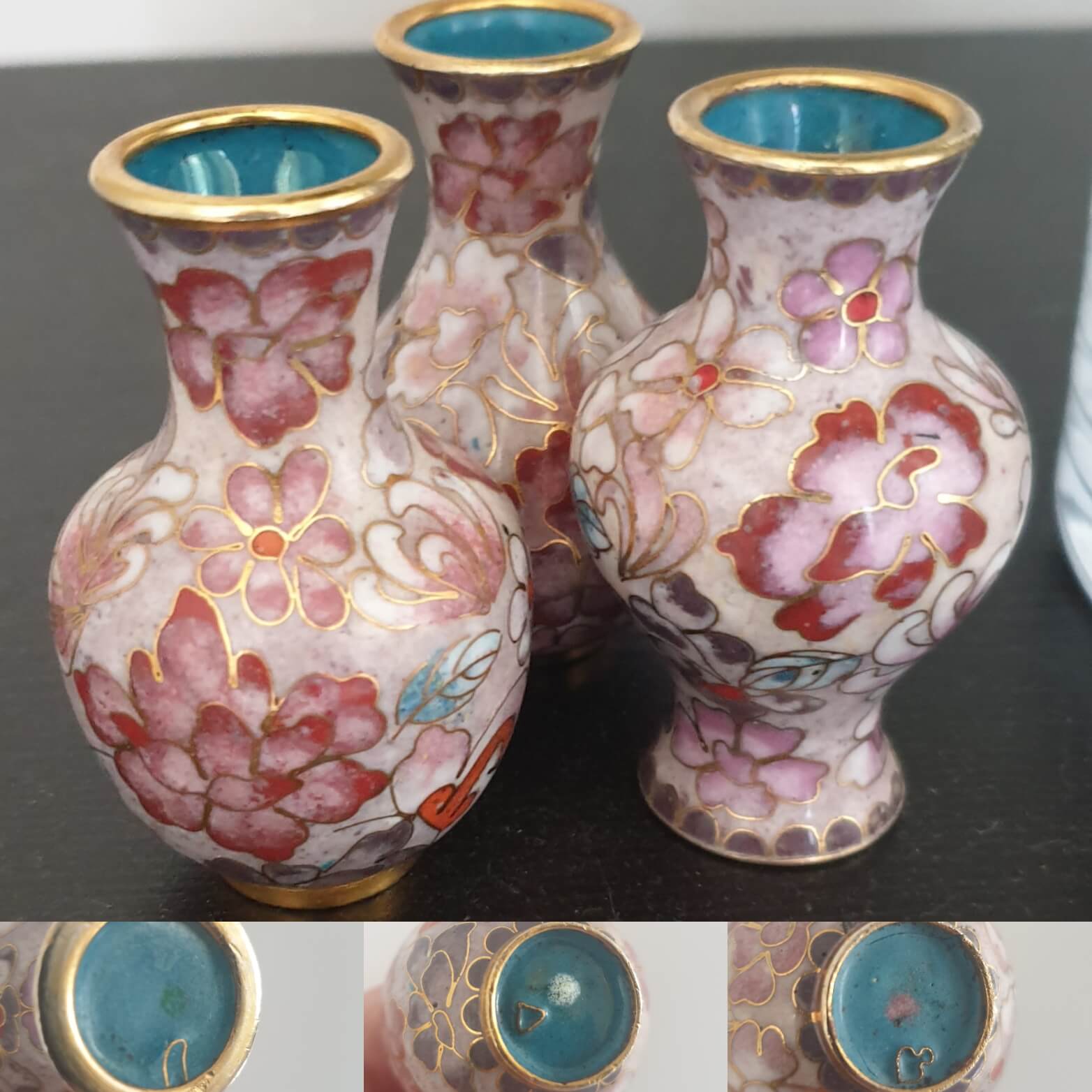 Small Cloisonne(?) Vases Antiques Board