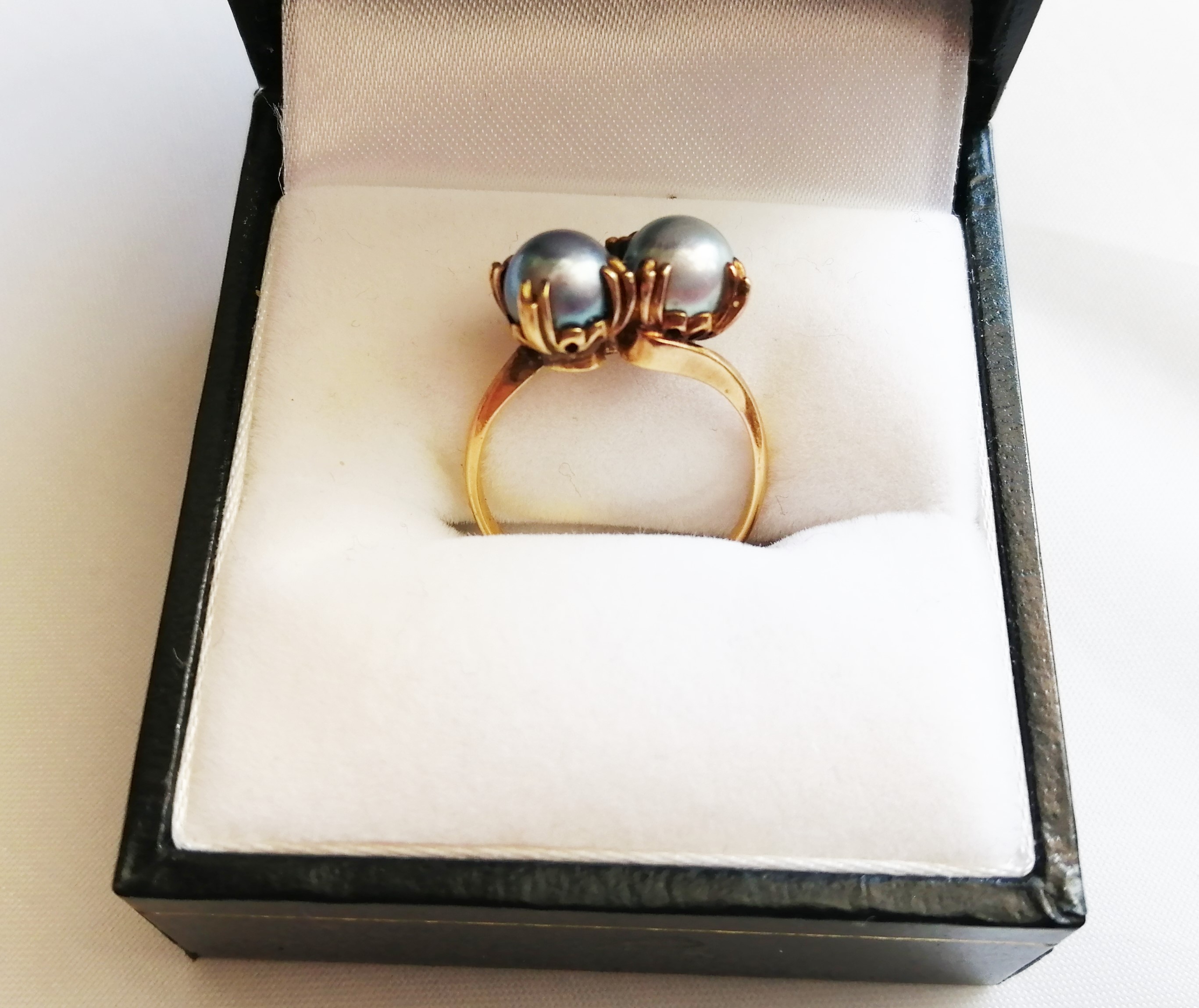 K18 pearl ring unsigned | Antiques Board