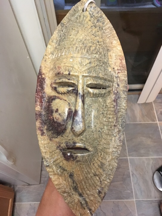 Soapstone Carved Mask Antiques Board