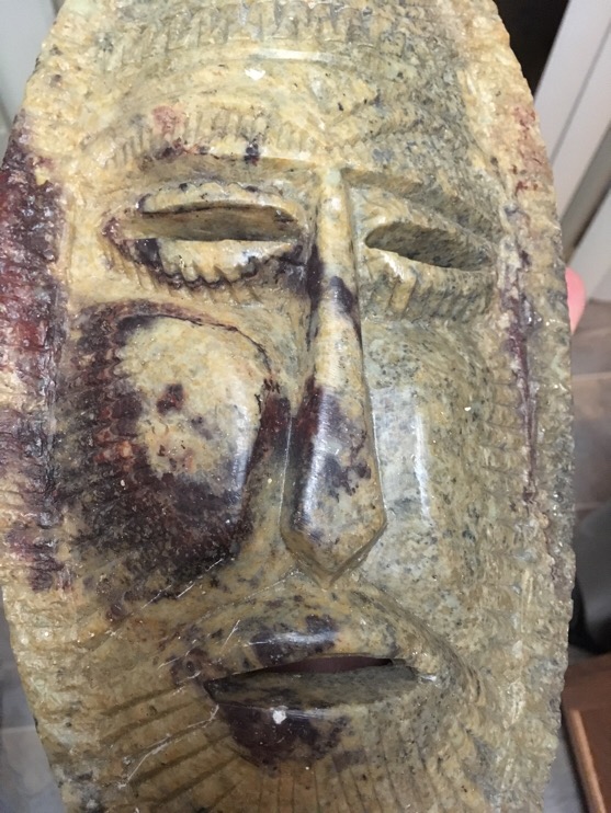 Soapstone Carved Mask Antiques Board