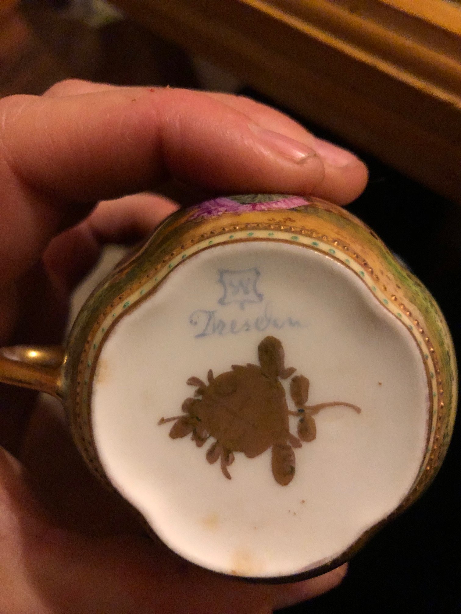 Dresden Made? Rosenthal Mark painted over, and a W? Antiques Board