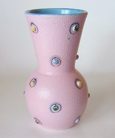 Italian Jeweled Pink Ceramic Vase-a.jpg