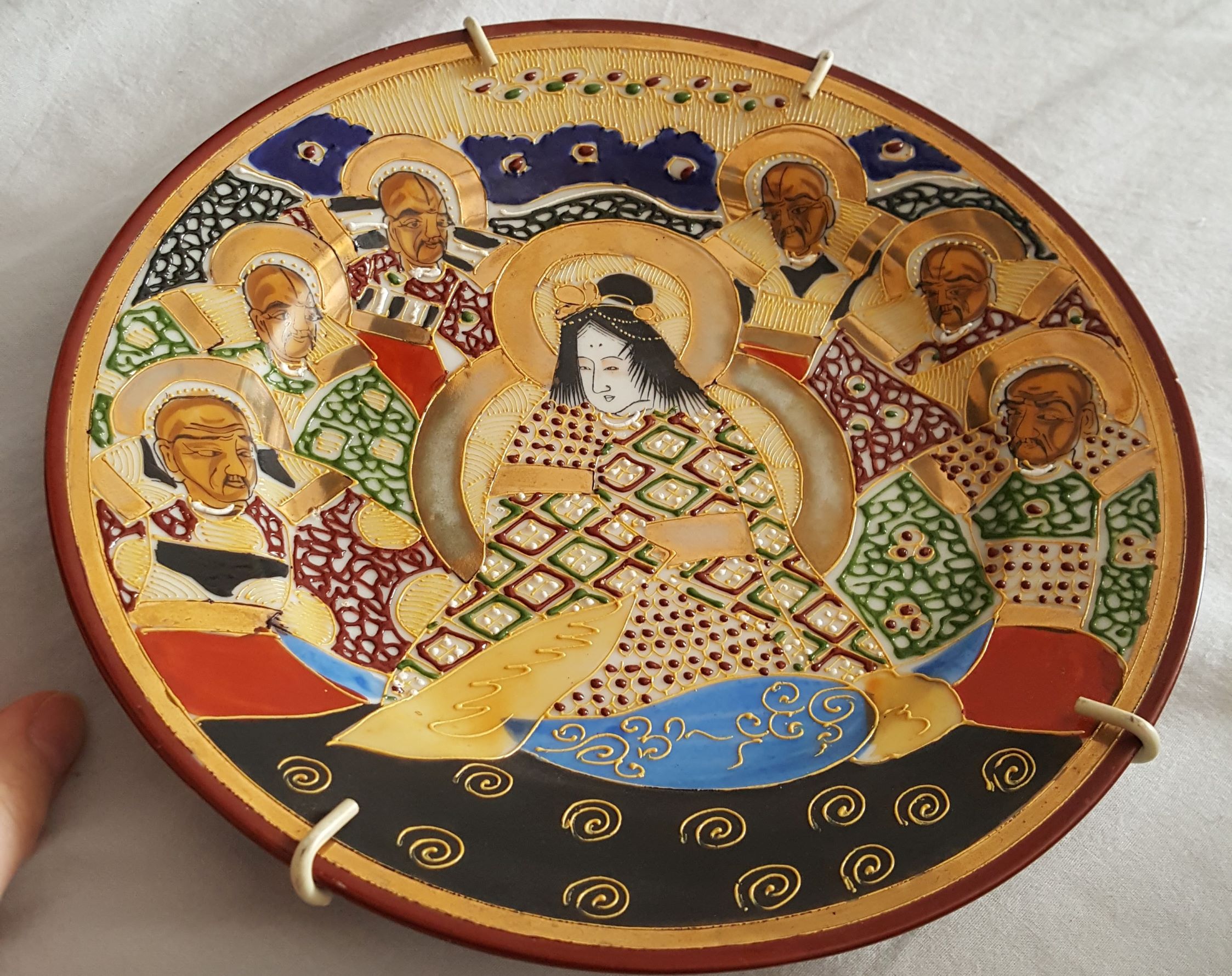 Japanese plate Dai Nippon  Satsuma maker Antiques Board