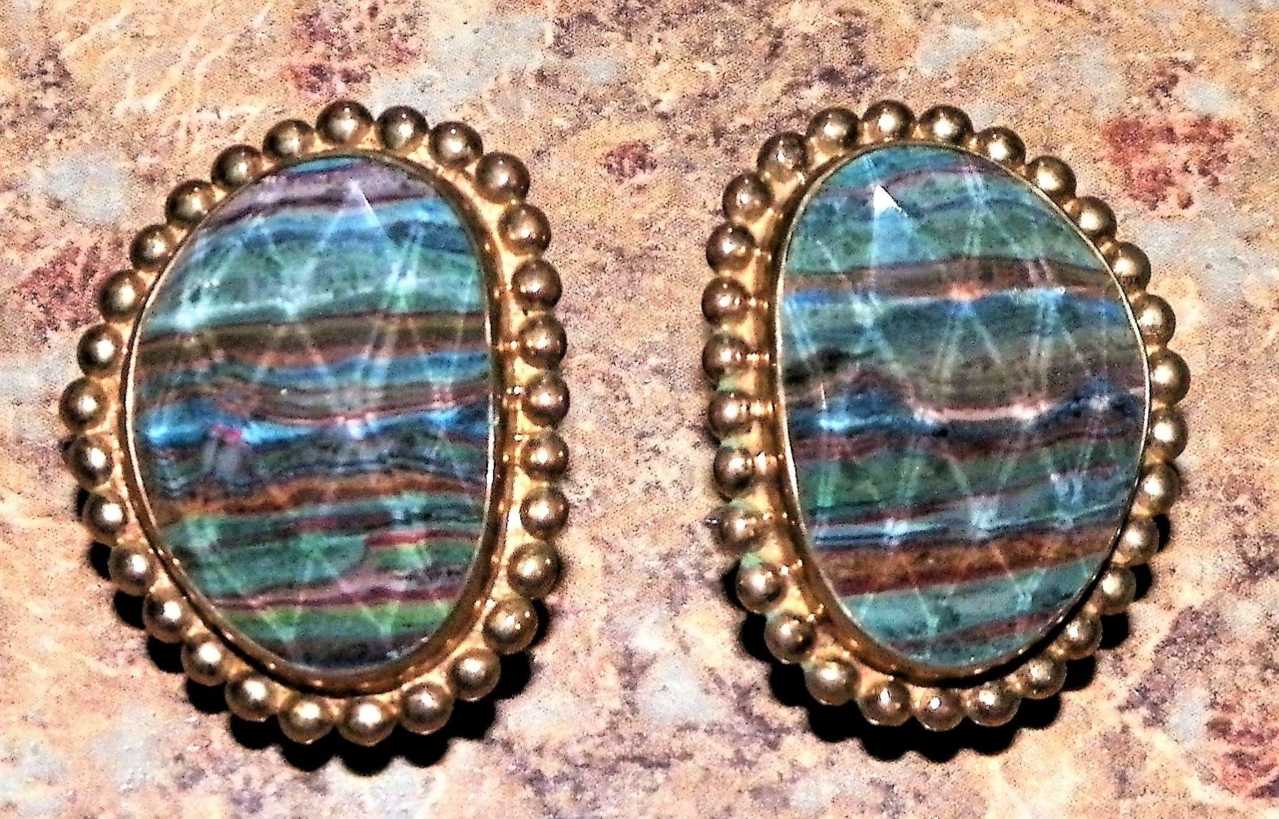 JEWELRY EARRINGS 1 PAIR STONE EARRINGS STEPHEN DWECK 1A_A.JPG