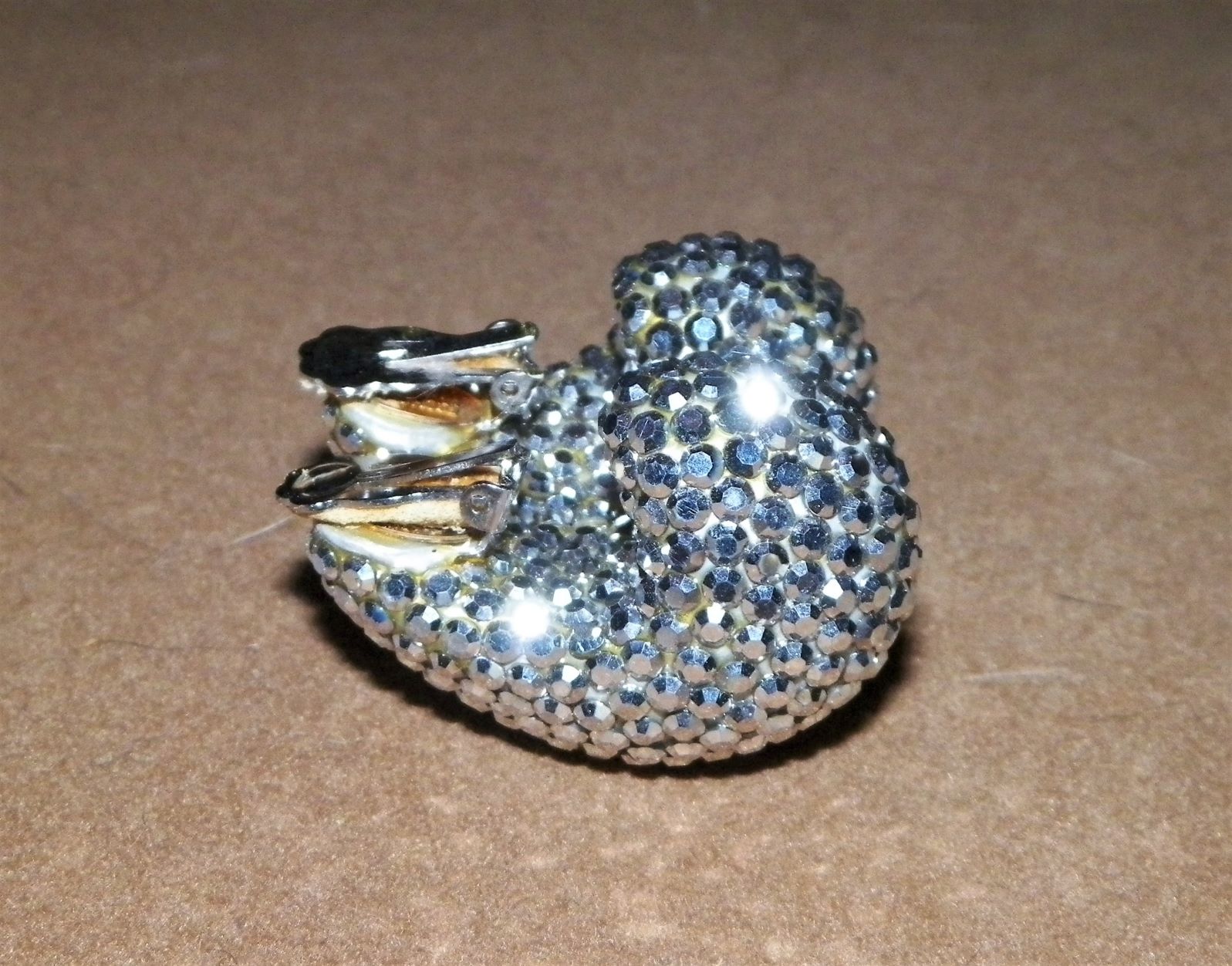 JEWELRY EARRINGS RICHARD MEER BLUE RHINESTONE J SHAPE 1AAA.JPG