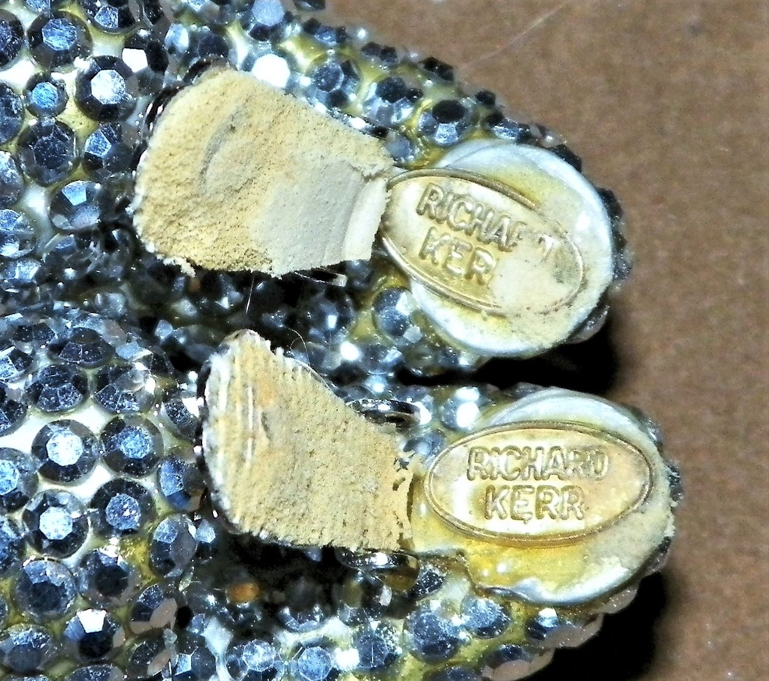 JEWELRY EARRINGS RICHARD MEER BLUE RHINESTONE J SHAPE 4AAA.JPG