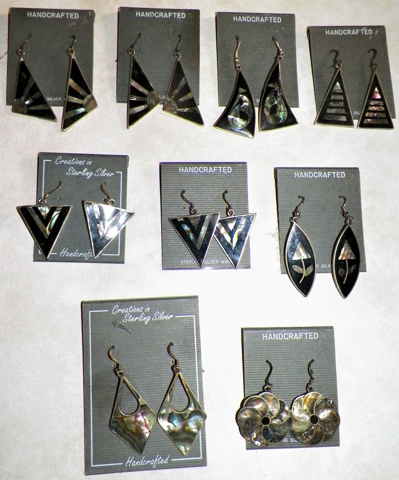 JEWELRY EARRINGS SILVER & TURQUOISE A GROUP 1AZZZ.JPG