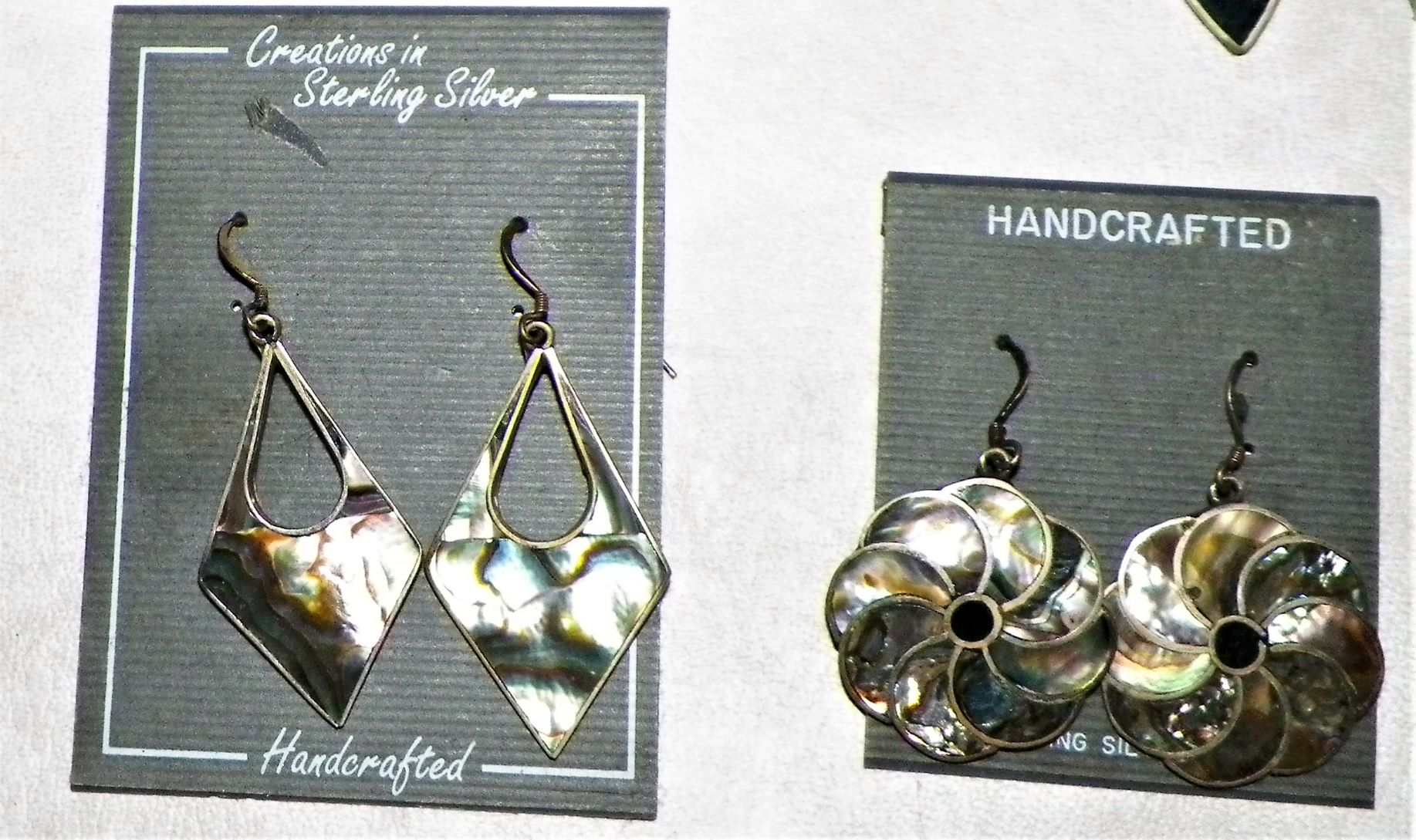 JEWELRY EARRINGS SILVER & TURQUOISE A GROUP 4AA.JPG