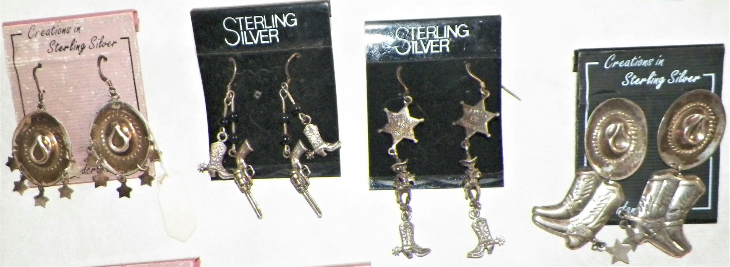 JEWELRY EARRINGS SILVER & WESTERN COWBOY STYLES 3AA.JPG